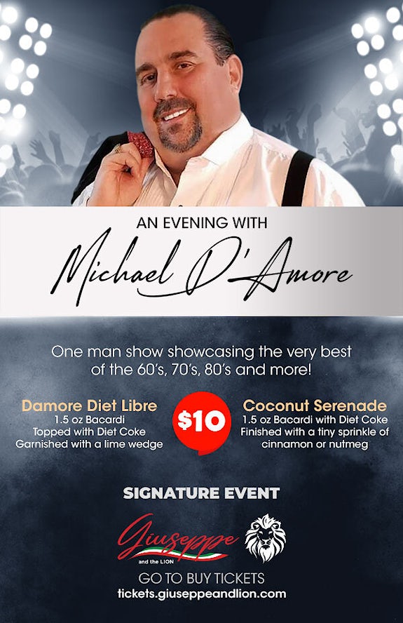 An Evening with Michael D Amore Flyer Aug22nd